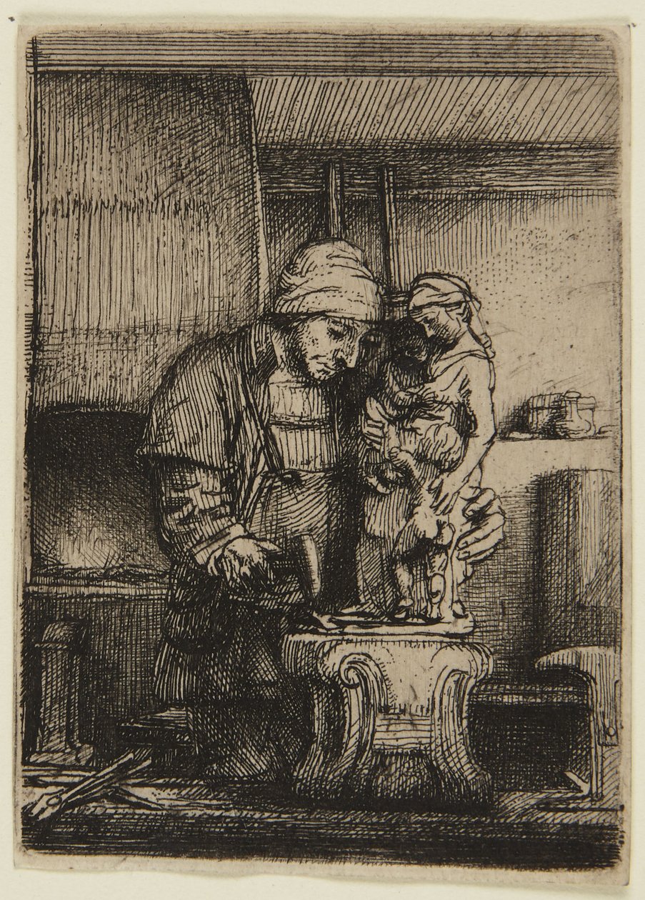 Gullsmeden  (Hind 285, utgave I) av Rembrandt van Rijn