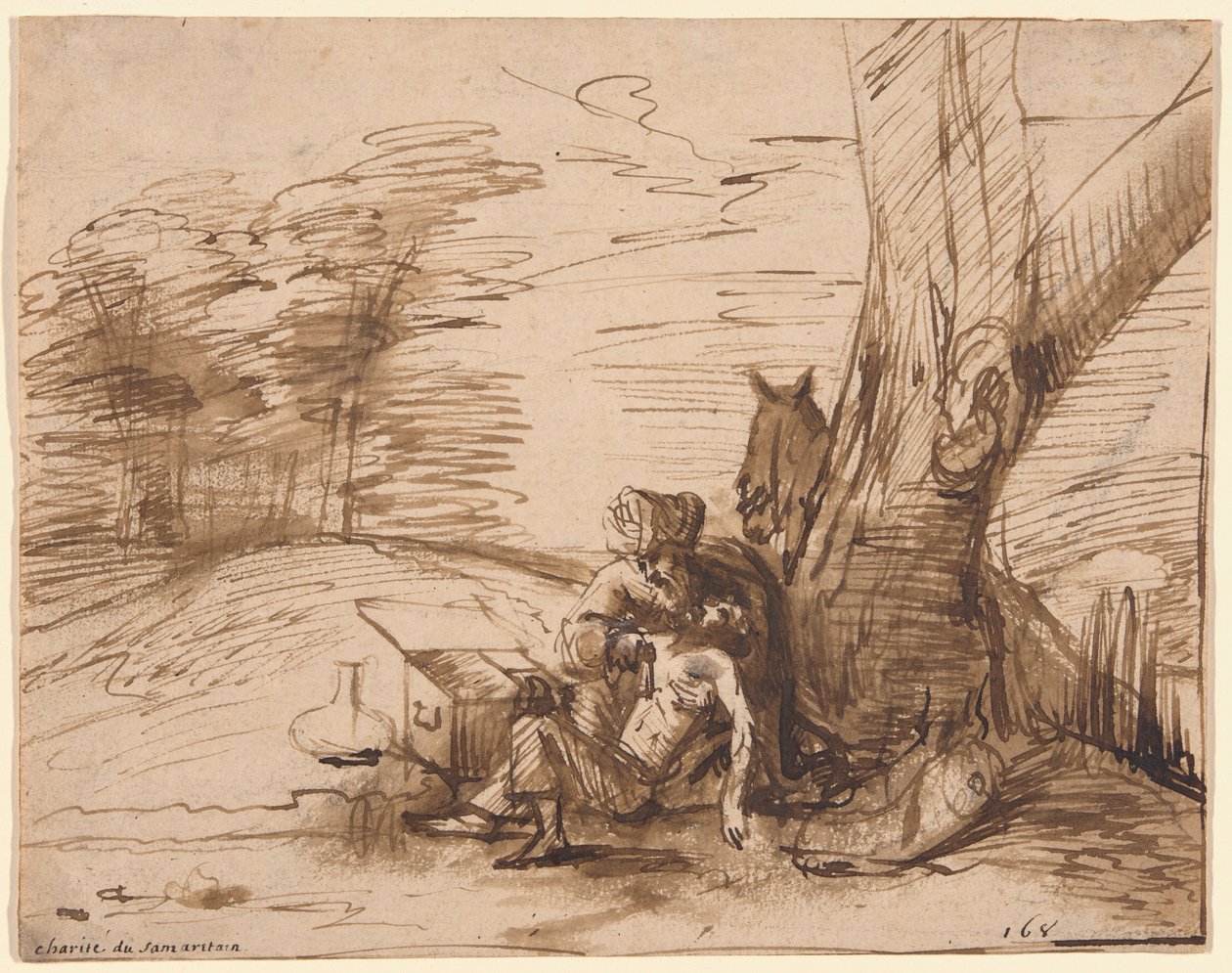 Den barmhjertige samaritan av Rembrandt van Rijn