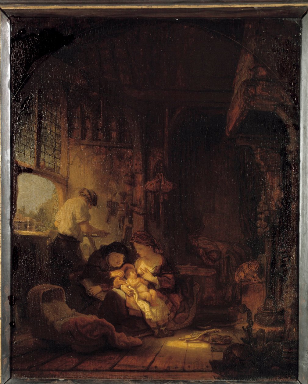 Den hellige familie-maleri av Harmenszoon van Rijn dit Rembrandt (1606-1669) av Rembrandt van Rijn