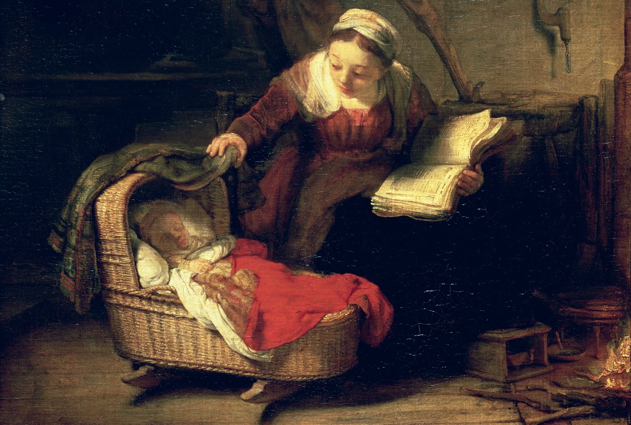 Den hellige familie, ca. 1645 (detalj av 38052) av Rembrandt van Rijn