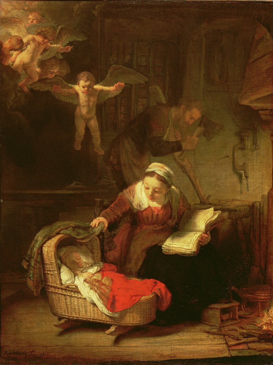 Den hellige familie, ca. 1645 av Rembrandt van Rijn