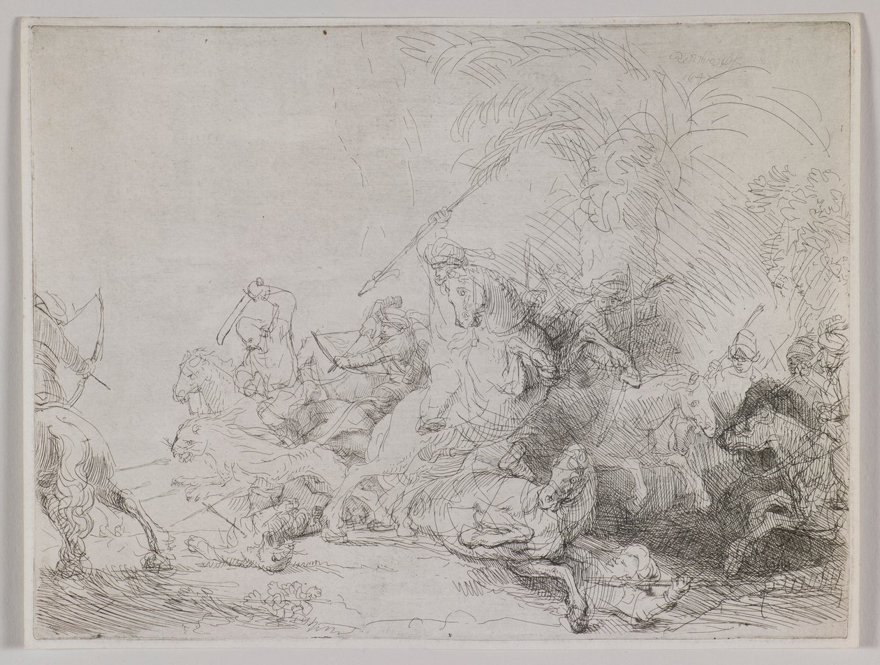 Den store løvejakt av Rembrandt van Rijn