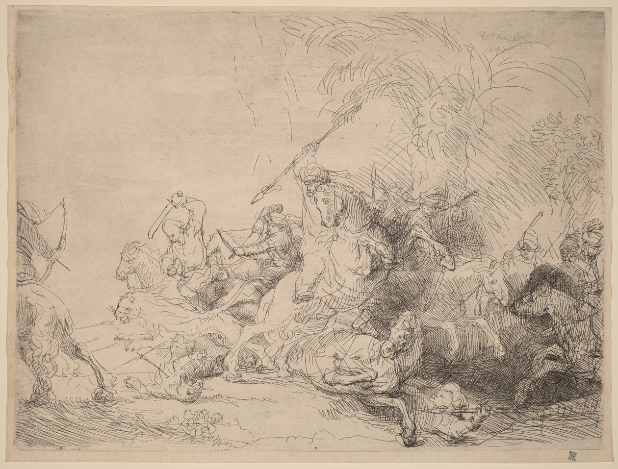 Den store løvejakt av Rembrandt van Rijn