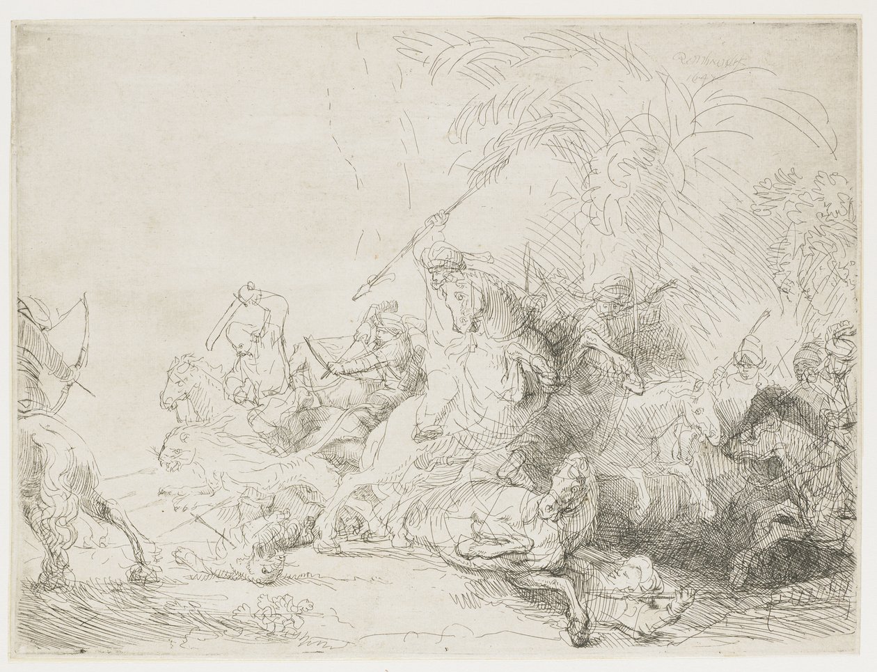 Den store løvejakten, 1641 av Rembrandt van Rijn