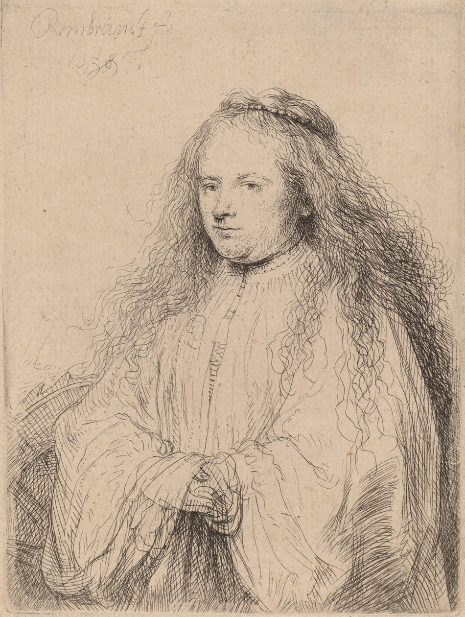 Den lille jødiske bruden (Saskia som Saint Catherine), 1638 av Rembrandt van Rijn