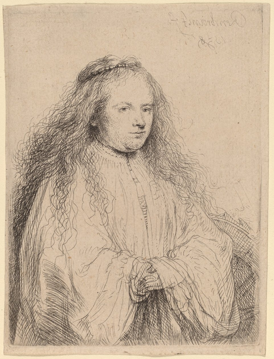 Den lille jødiske bruden Saskia som Saint Catherine, 1638. av Rembrandt van Rijn