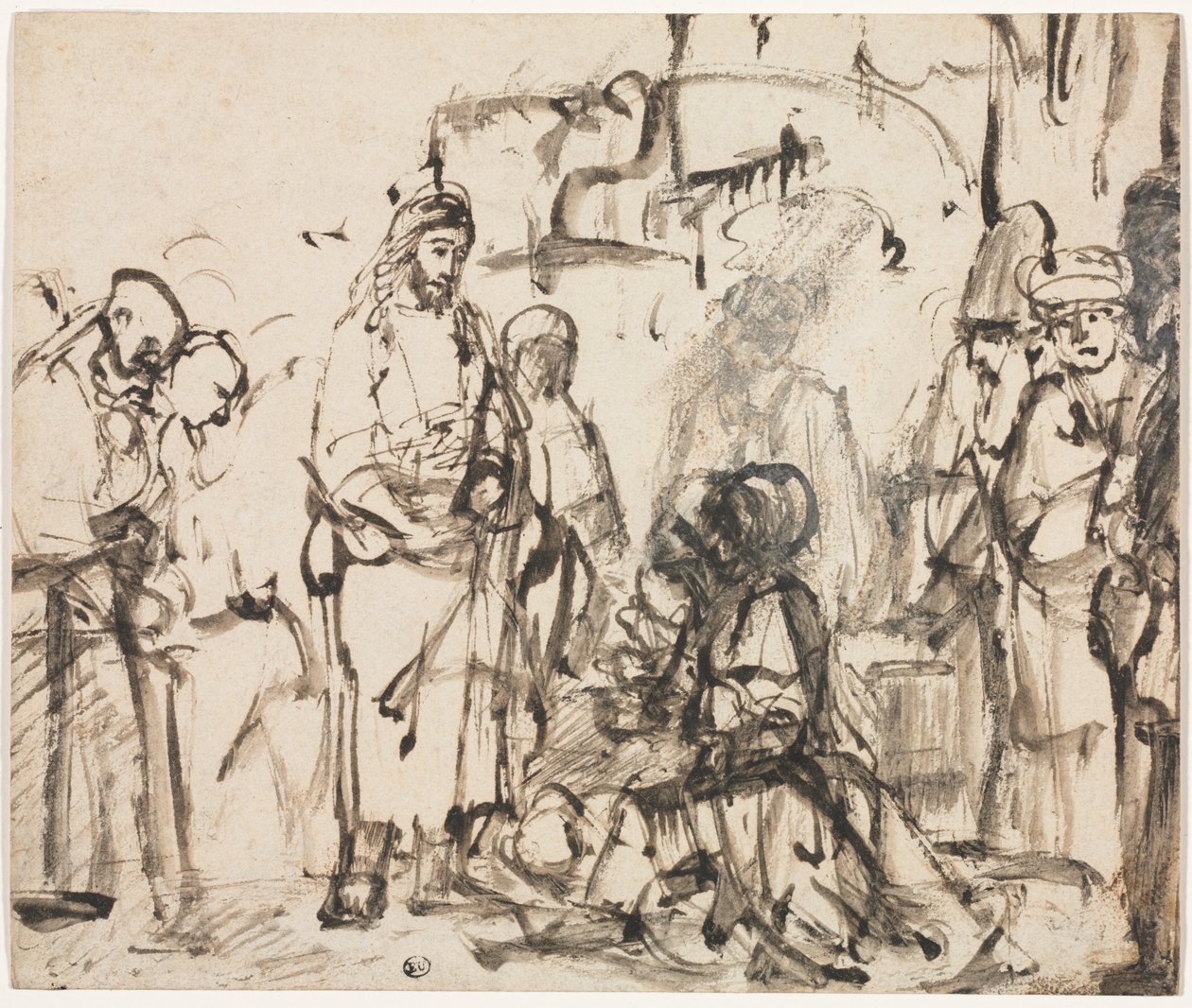 Kristi møte med Marta og Maria etter Lasarus død, ca. 1662-65. av Rembrandt van Rijn