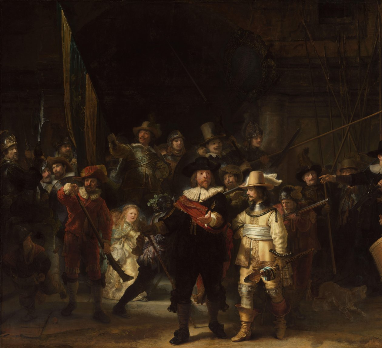Nattevakten Offiserer og andre borgergardister fra distrikt II i Amsterdam, under kommando av kaptein Frans Banninck Cocq og løytnant Willem van Ruytenburch, kjent som 