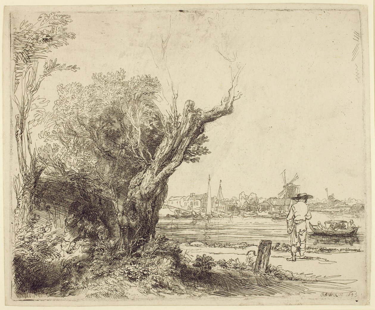 The Omval, 1645 (etsing og tørrpunkt på papir) av Rembrandt van Rijn