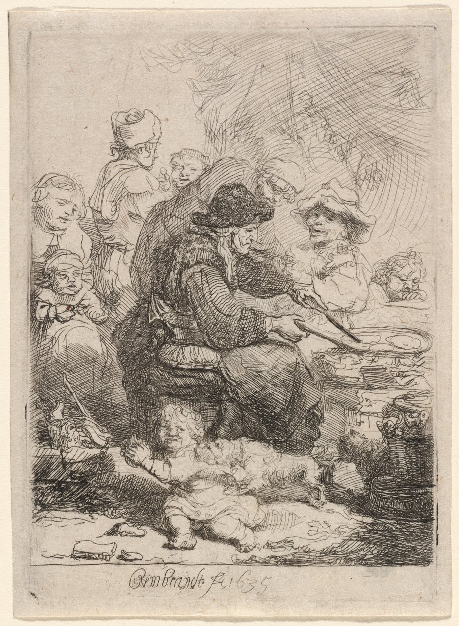 Pannekakekvinnen av Rembrandt van Rijn