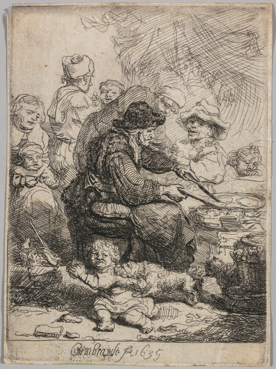 Pannekakekvinnen av Rembrandt van Rijn