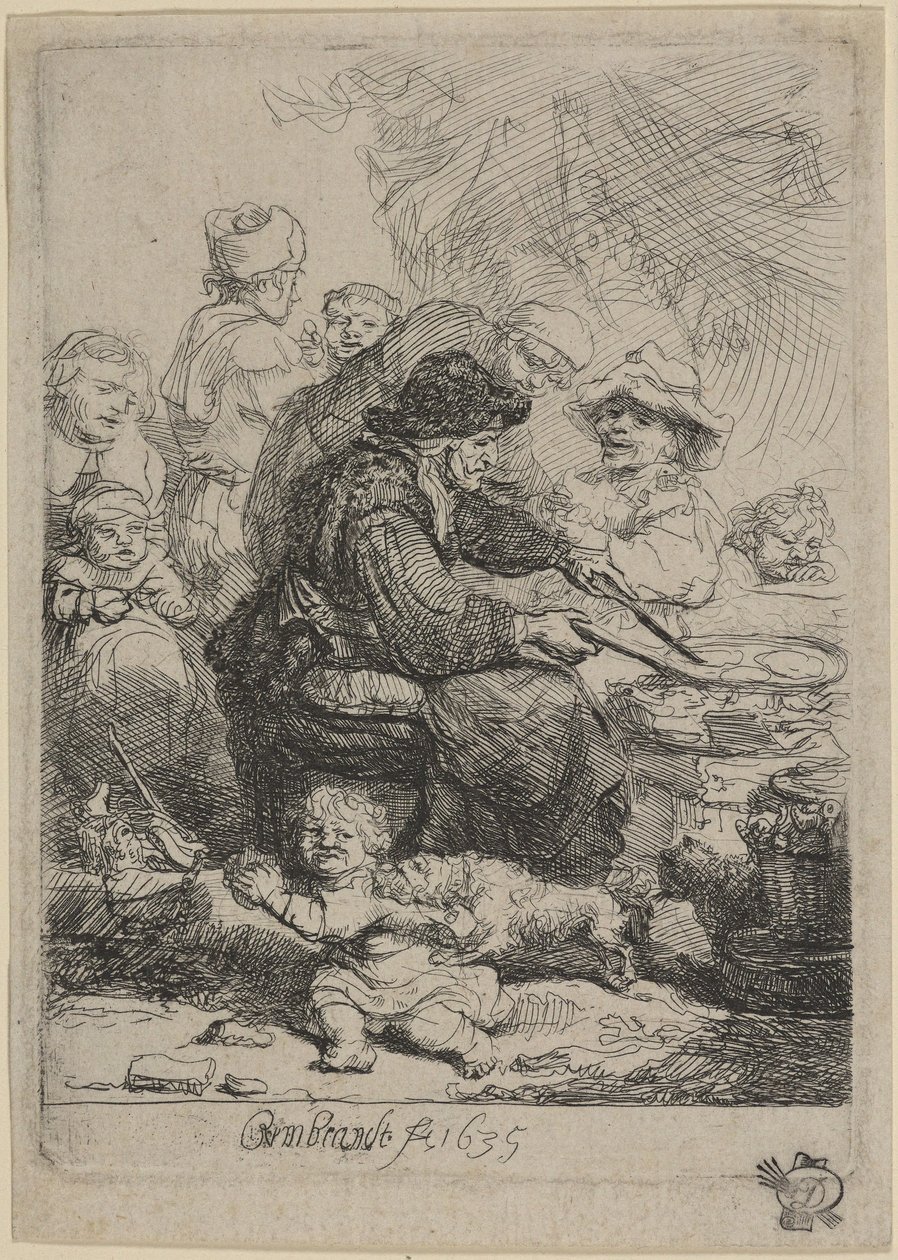 Pannekakekvinnen av Rembrandt van Rijn