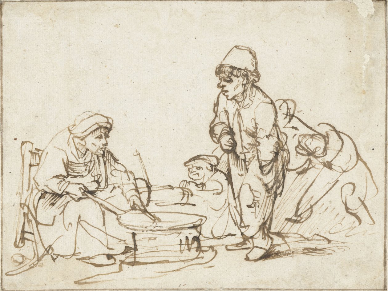 Pannekakekvinnen, ca. 1635. av Rembrandt van Rijn