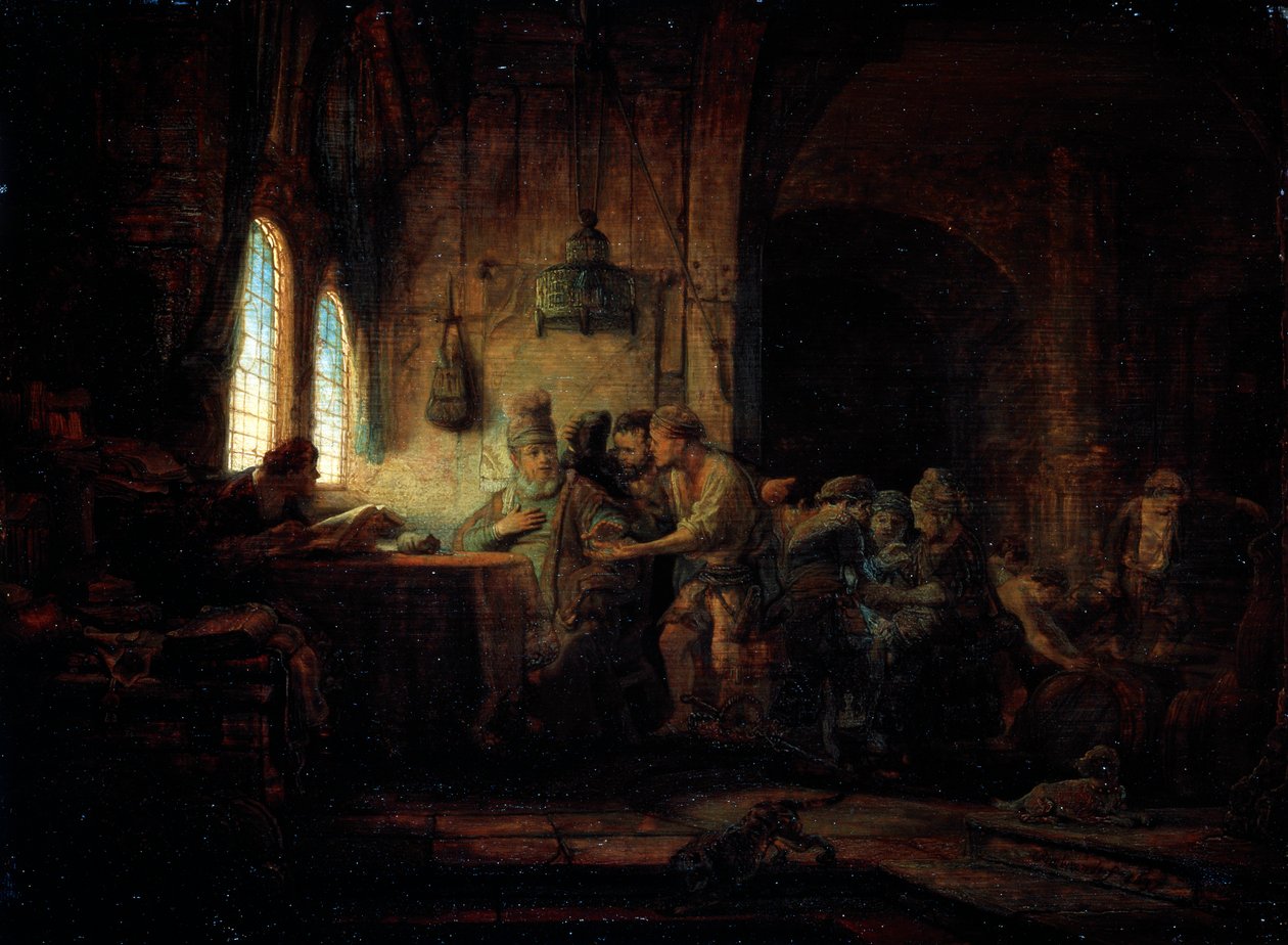 Lignelsen om arbeiderne i vingården, 1637. av Rembrandt van Rijn