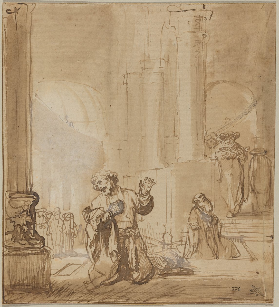 Lignelsen om tolleren og fariseeren av Rembrandt van Rijn