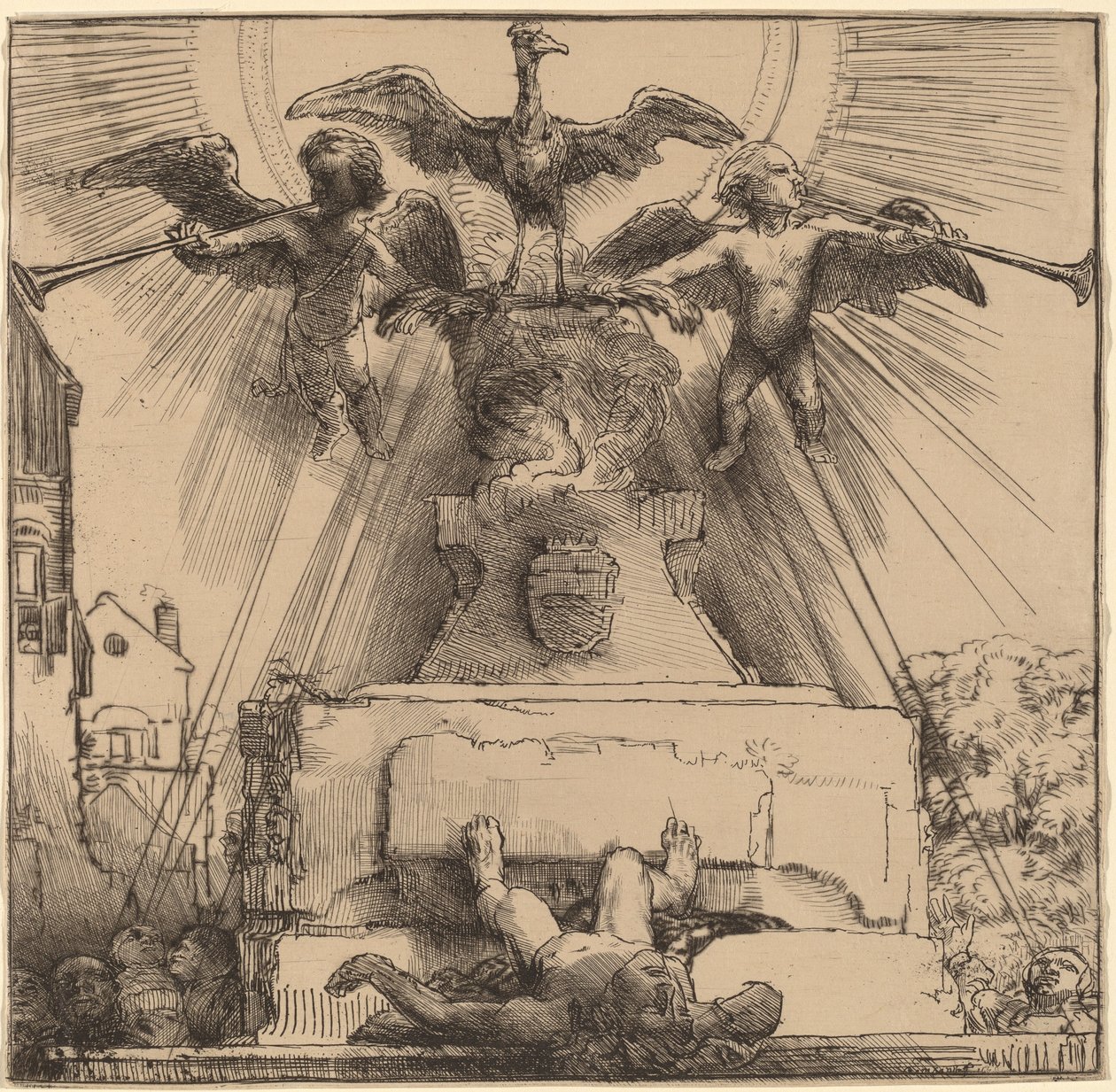 Føniks eller statuen styrtet av Rembrandt van Rijn