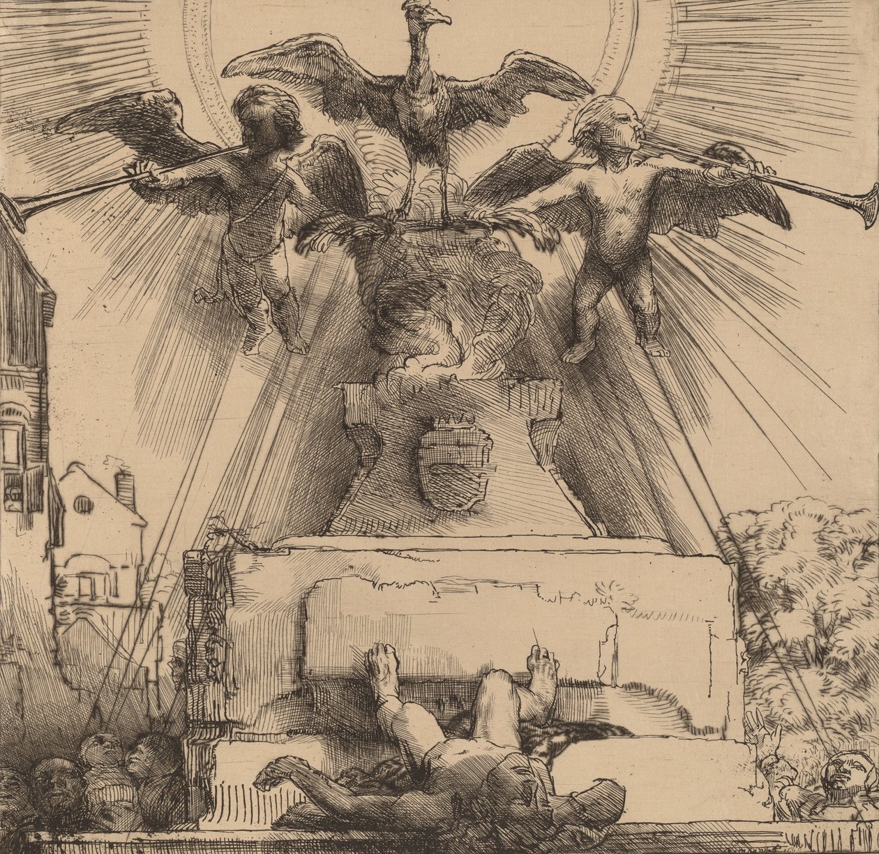 Føniks eller statuen styrtet, 1658. av Rembrandt van Rijn