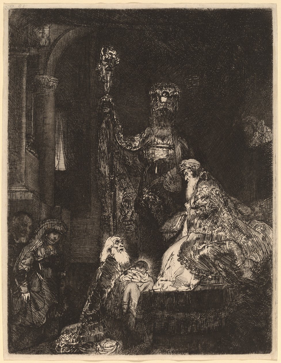 Presentasjonen i tempelet på den mørke måten av Rembrandt van Rijn