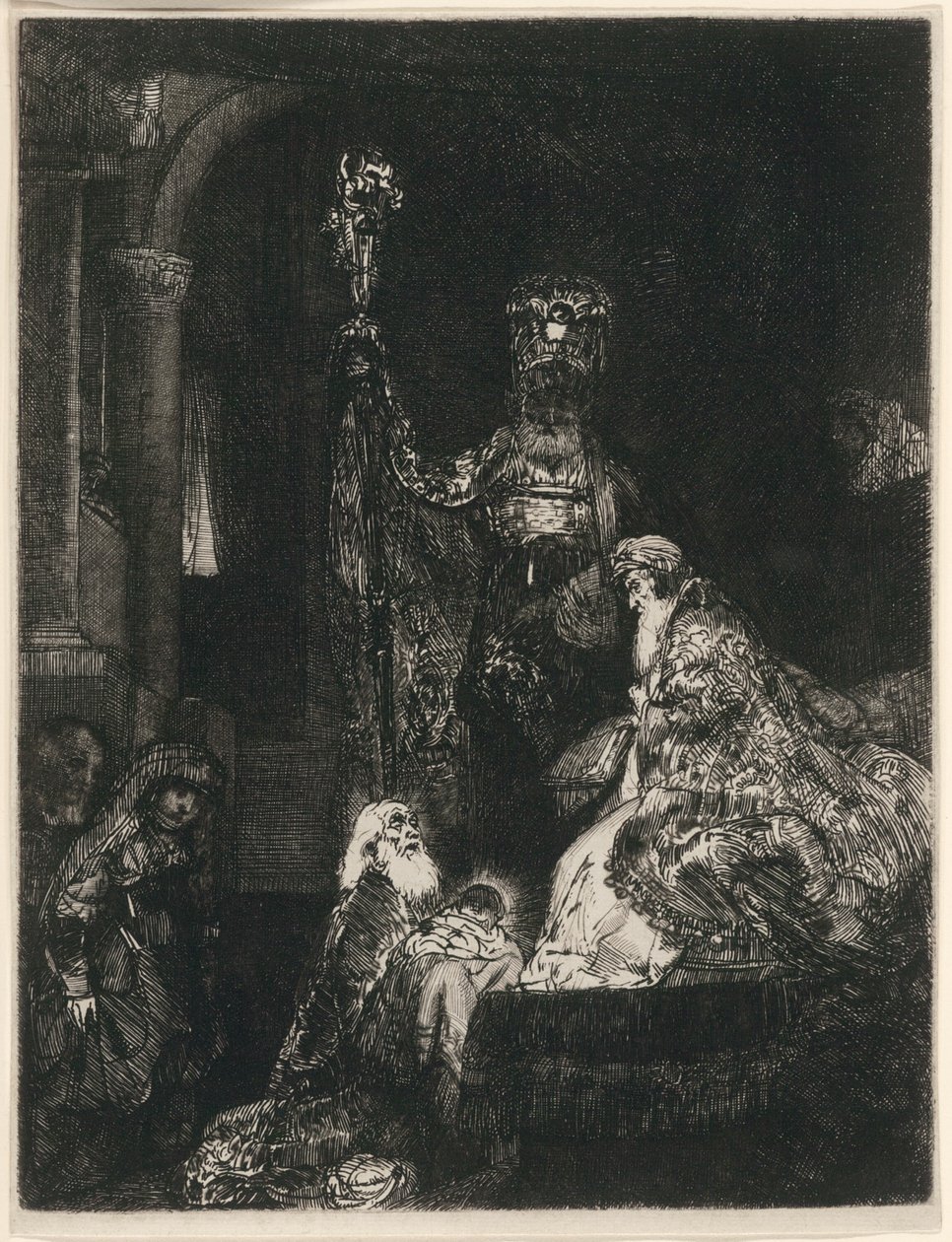 Presentasjonen i tempelet på den mørke måten av Rembrandt van Rijn