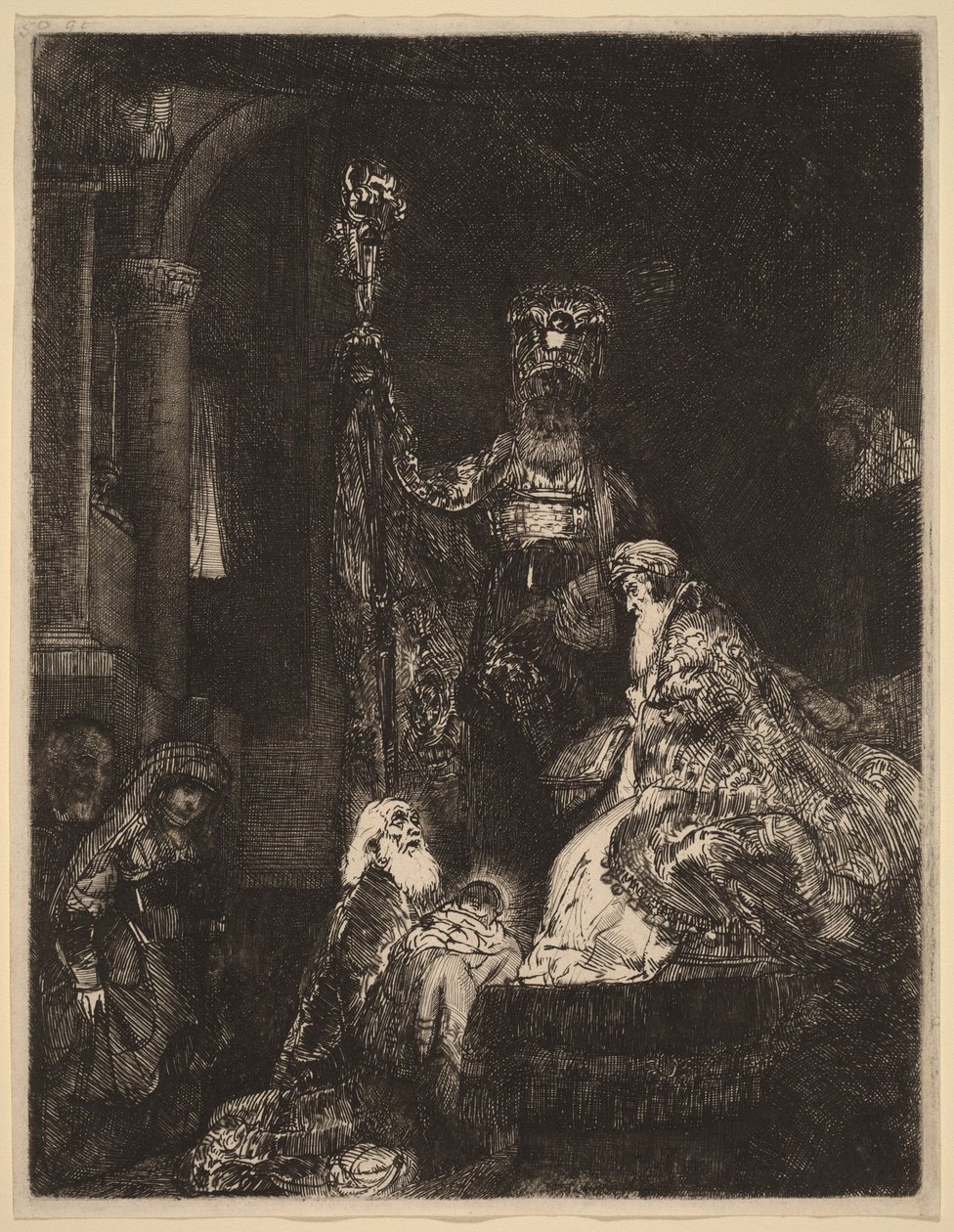 Tempelpresentasjonen i den mørke utgaven av Rembrandt van Rijn