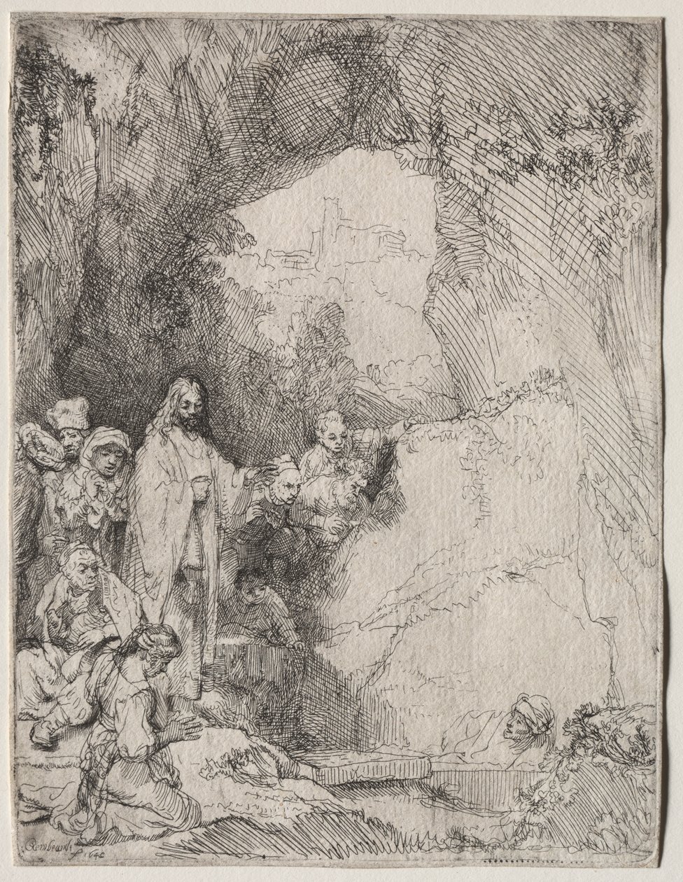 The Raising of Lazarus: Small Plate av Rembrandt van Rijn