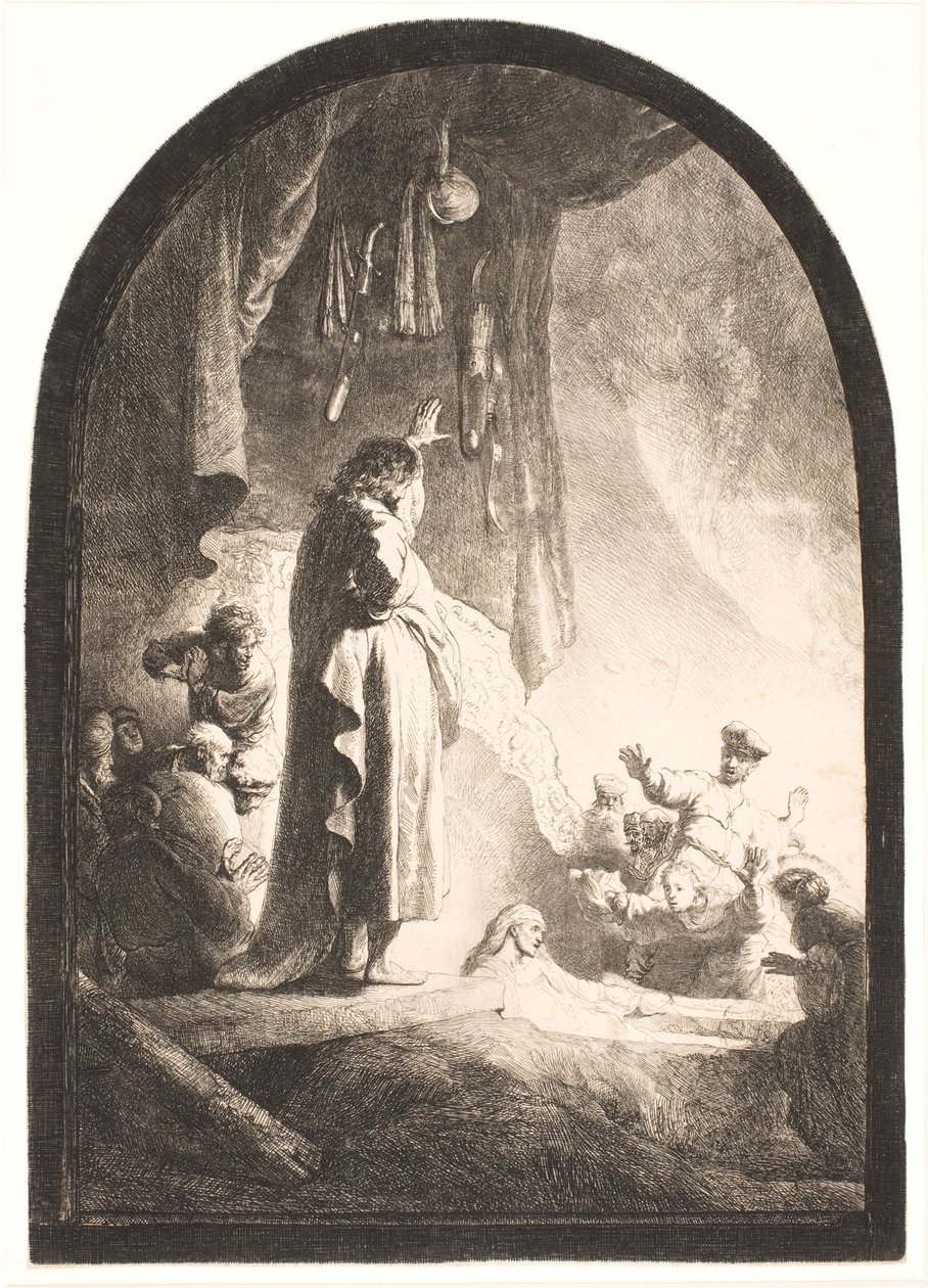 The Raising of Lazarus: den større platen av Rembrandt van Rijn