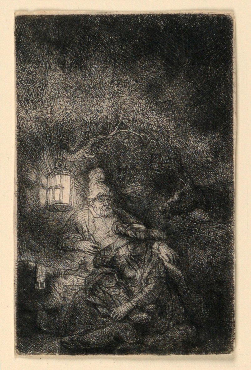 The Rest on the Flight into Egypt: A Night Piece av Rembrandt van Rijn