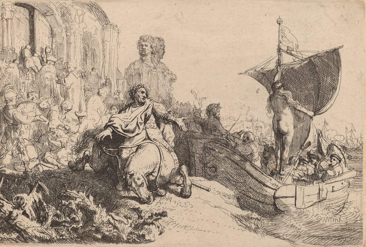 The Ship of Fortune, 1633. av Rembrandt van Rijn