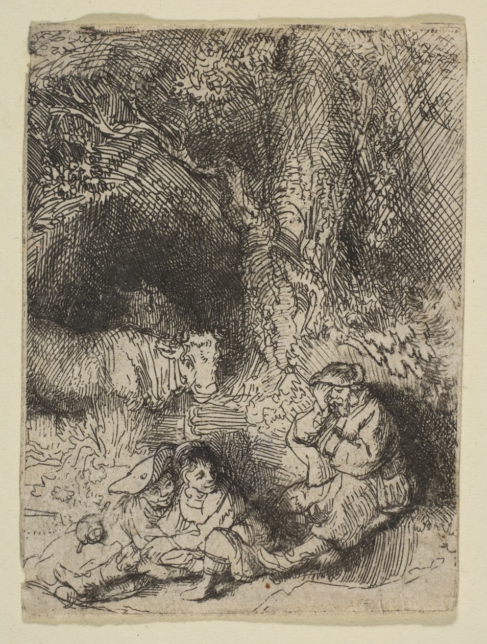 Den sovende gjeter, ca. 1644. av Rembrandt van Rijn