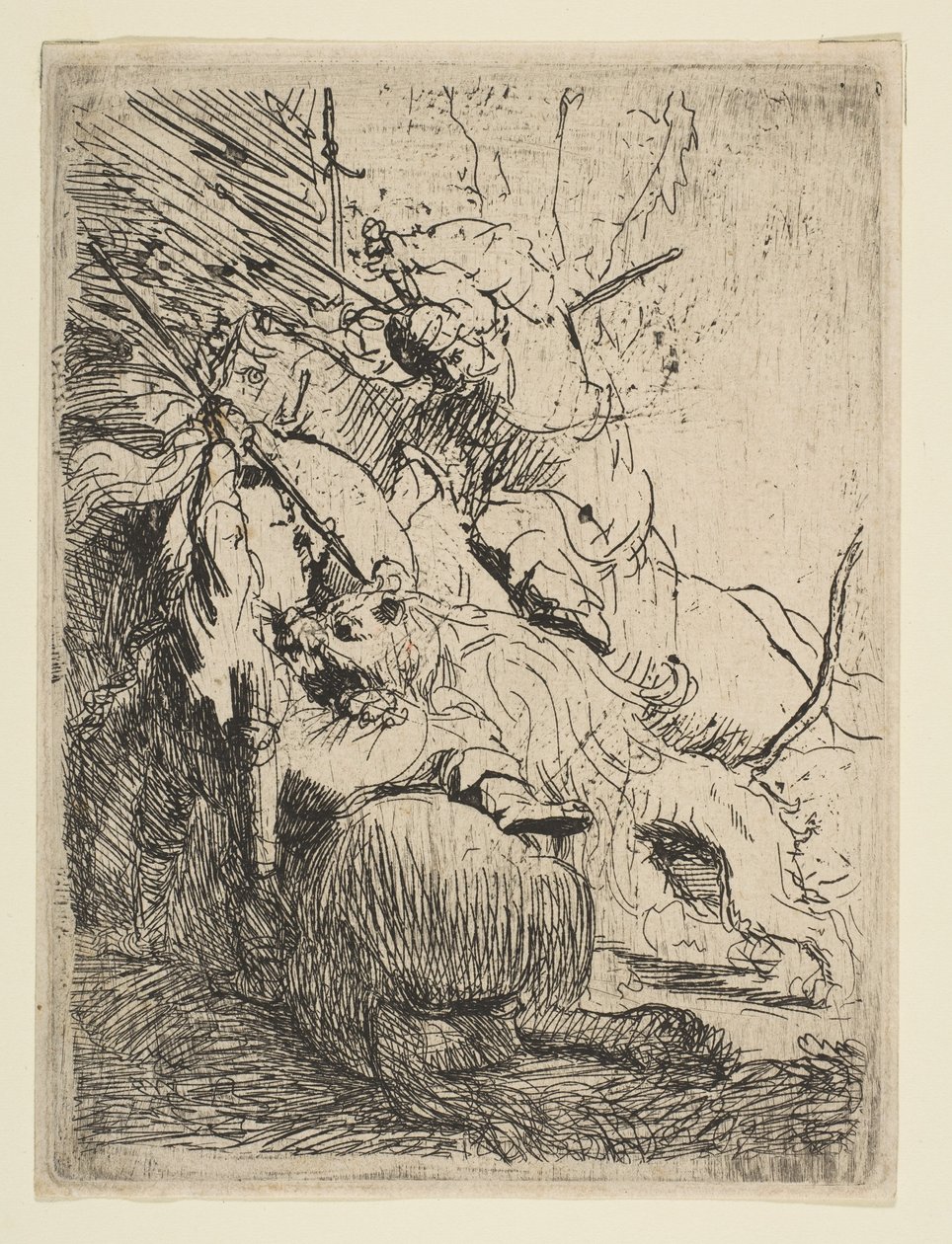 Den lille løvejakten med en løve, ca. 1629. av Rembrandt van Rijn