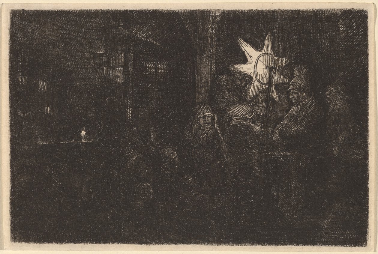 The Star of the Kings: A Night Piece av Rembrandt van Rijn