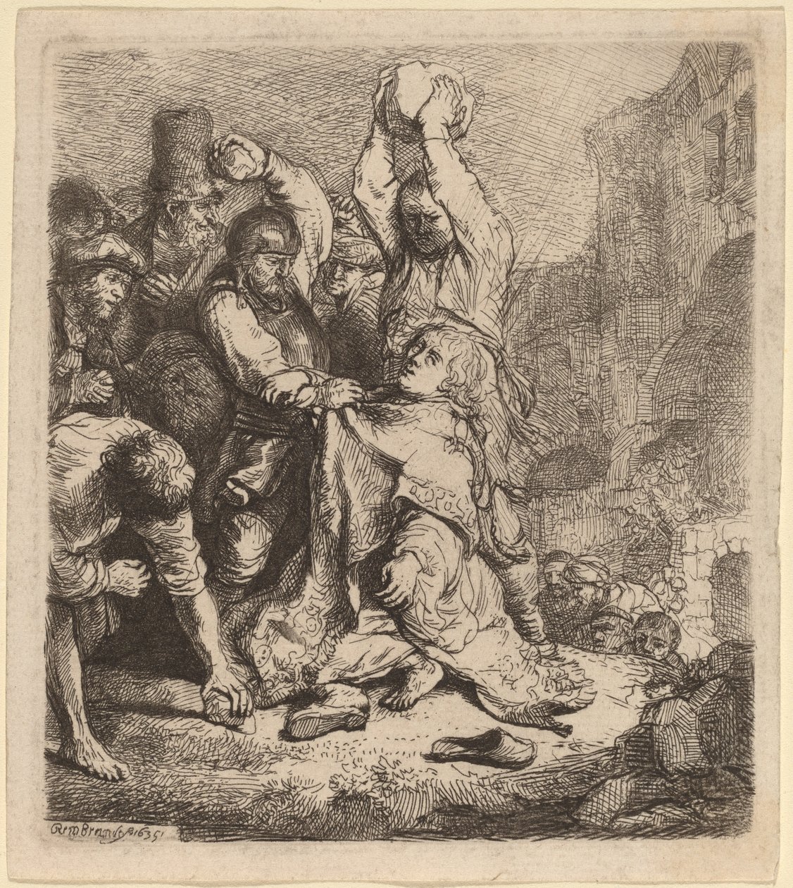 Steiningen av den hellige Stefanus av Rembrandt van Rijn
