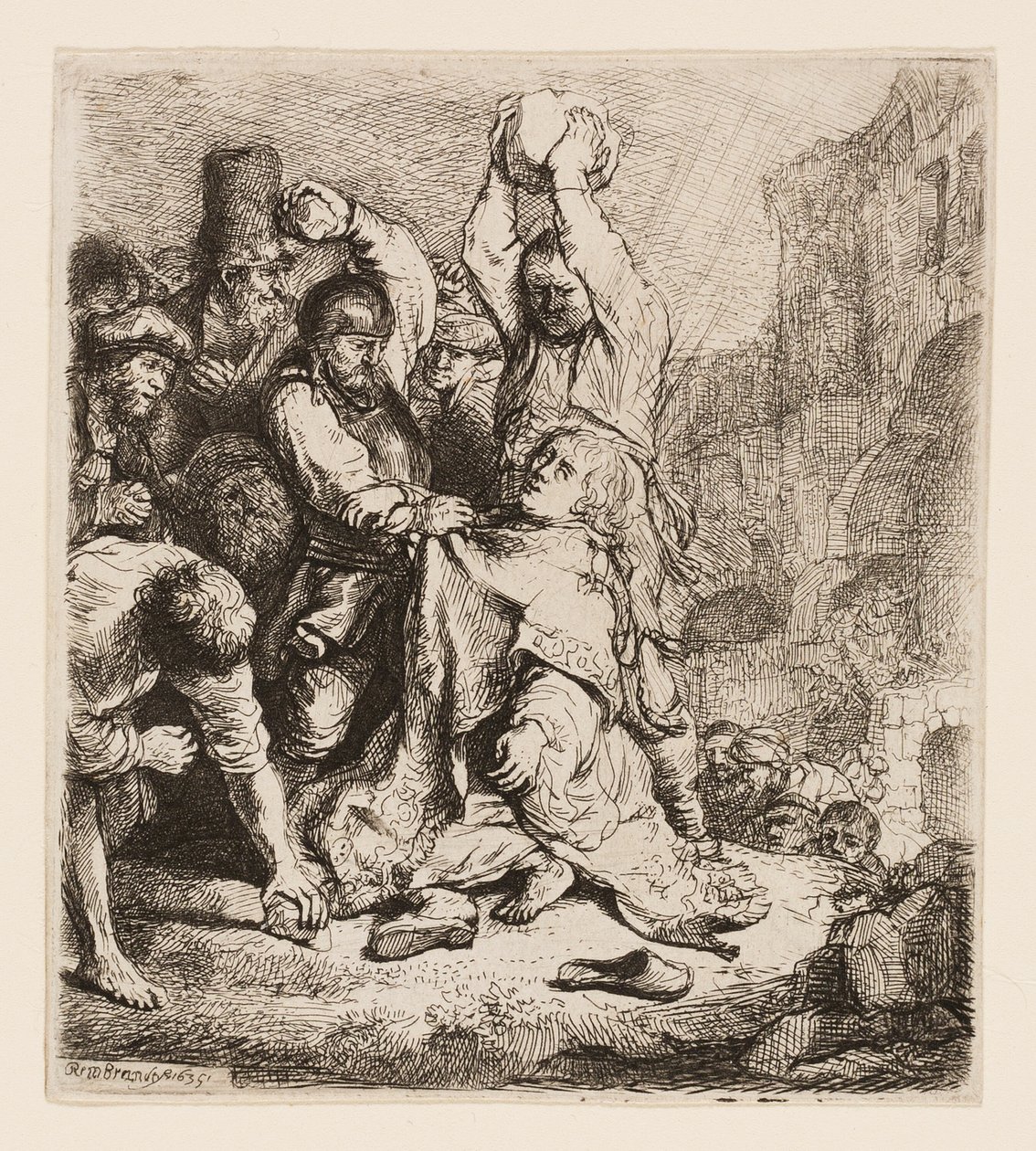 Steiningen av St. Stefan av Rembrandt van Rijn