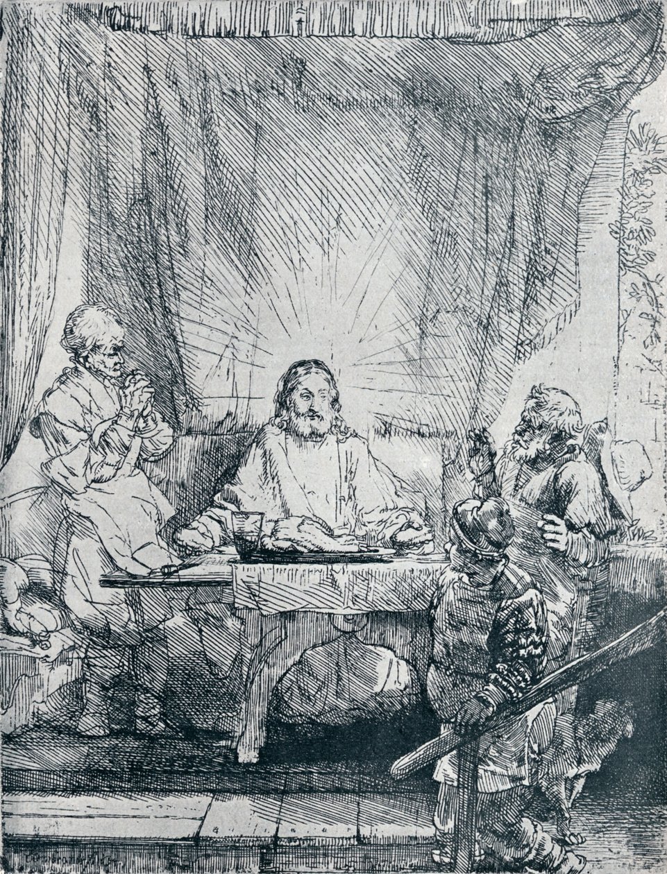Nattverden i Emmaus, 1654, 1903 av Rembrandt van Rijn