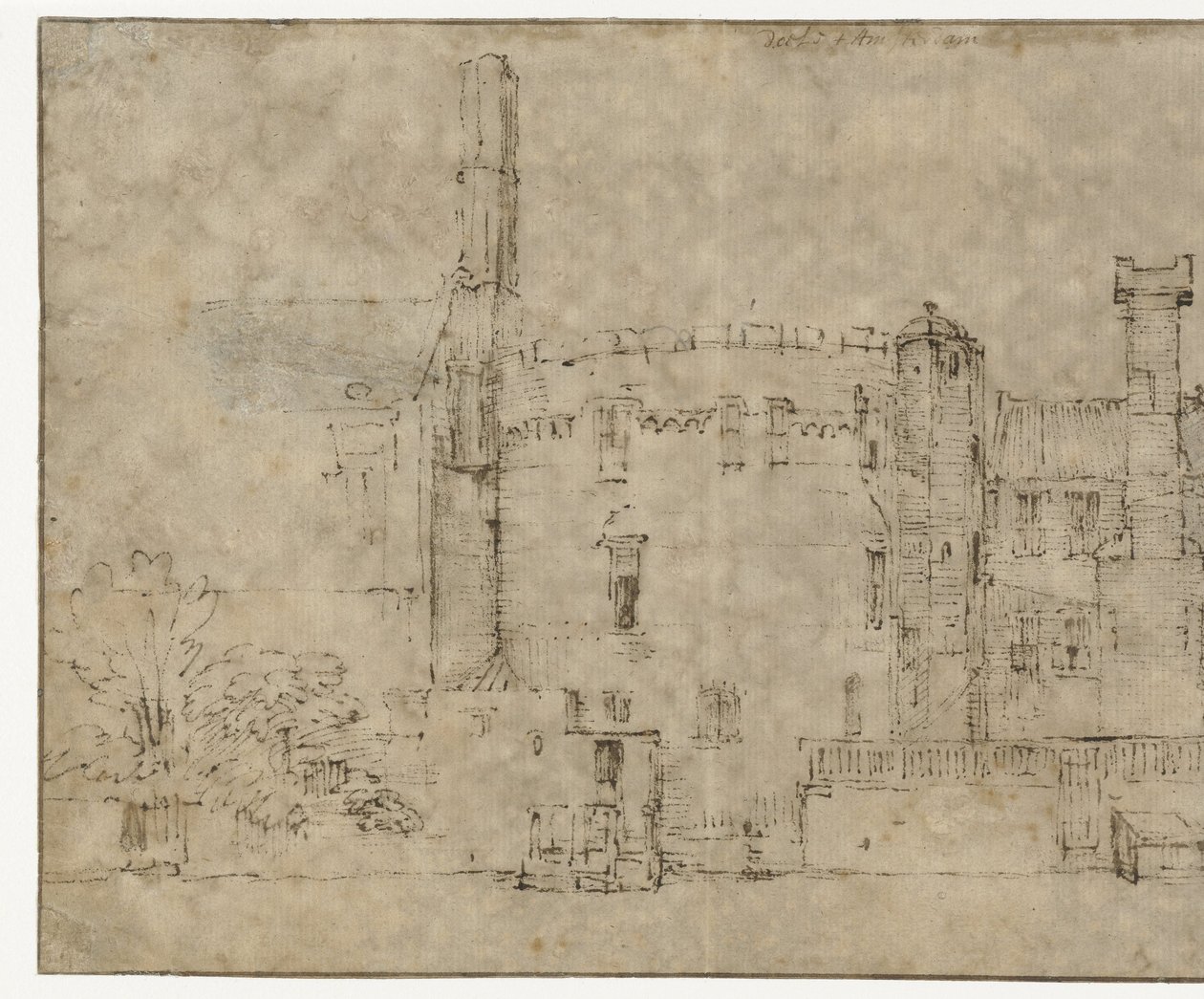 Swijgh Utrecht-tårnet i Amsterdam av Rembrandt van Rijn