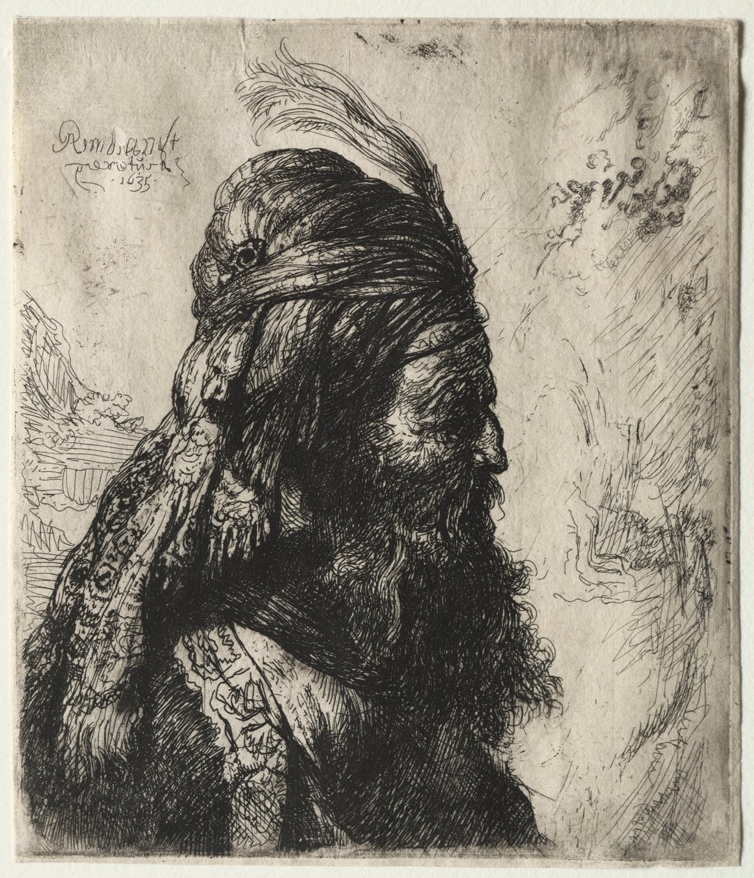 Det tredje orientalske hodet, 1635. av Rembrandt van Rijn