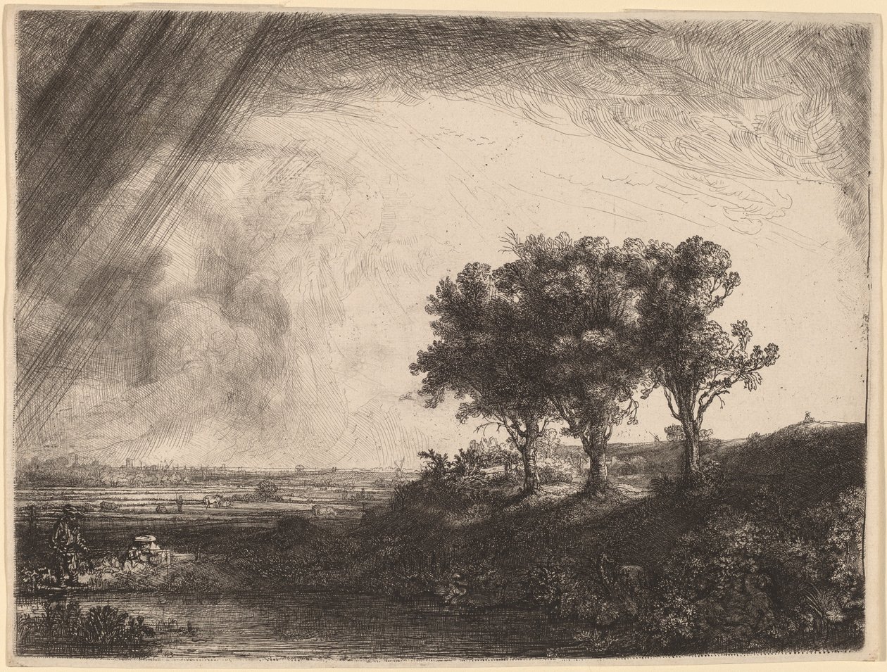De tre trærne av Rembrandt van Rijn
