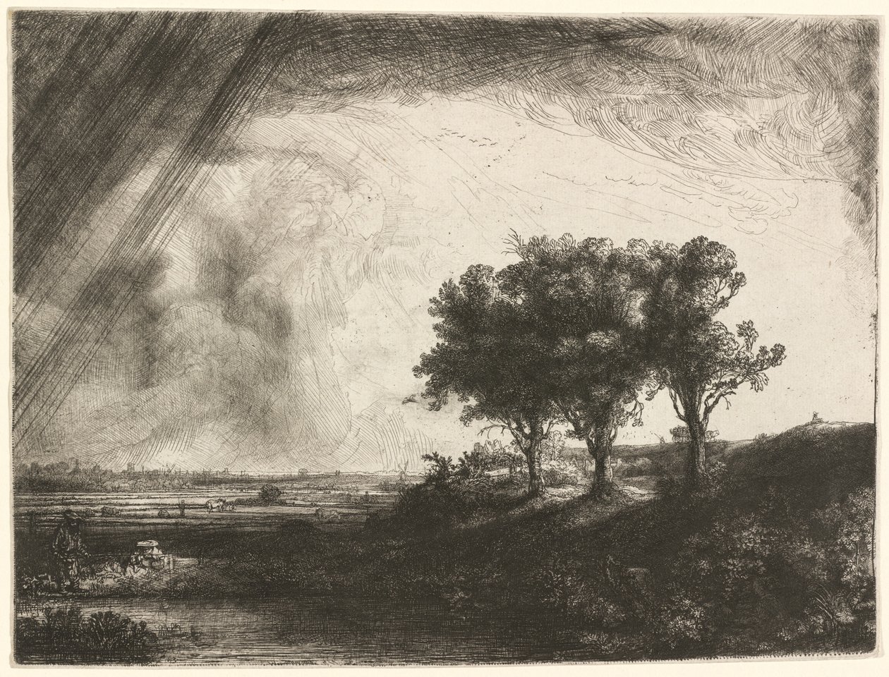 De tre trærne av Rembrandt van Rijn