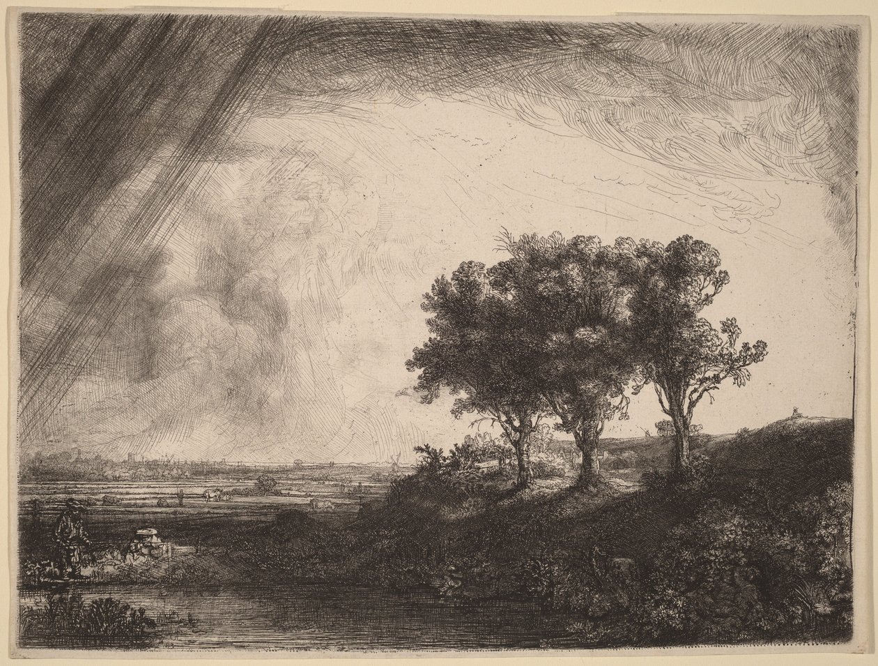 De tre trærne av Rembrandt van Rijn