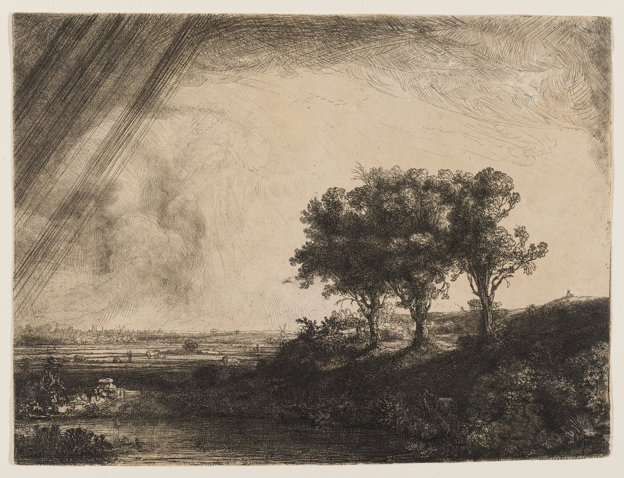 De tre trærne av Rembrandt van Rijn