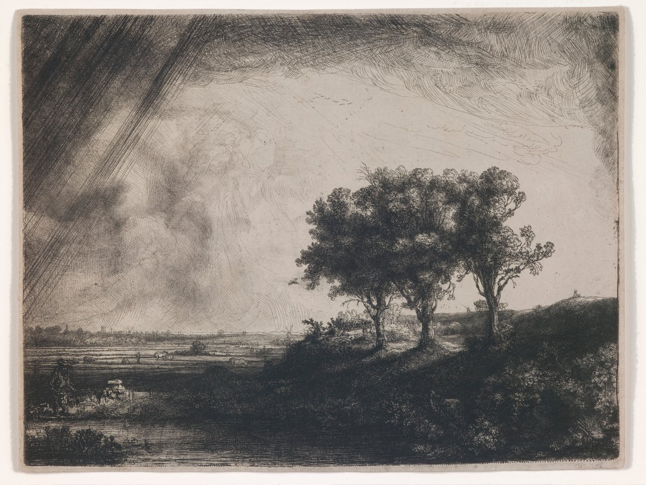 De tre trærne av Rembrandt van Rijn