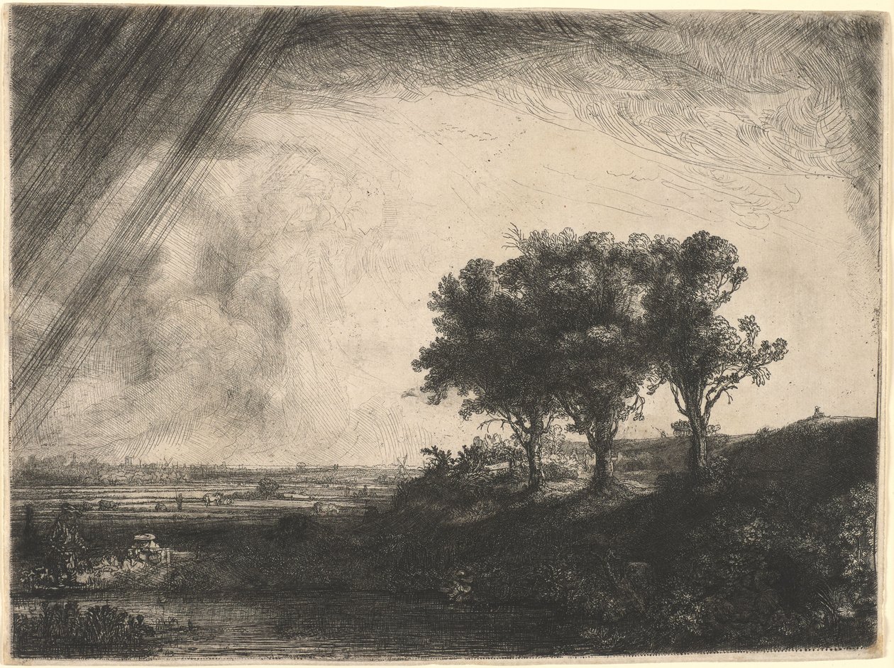 De tre trærne av Rembrandt van Rijn