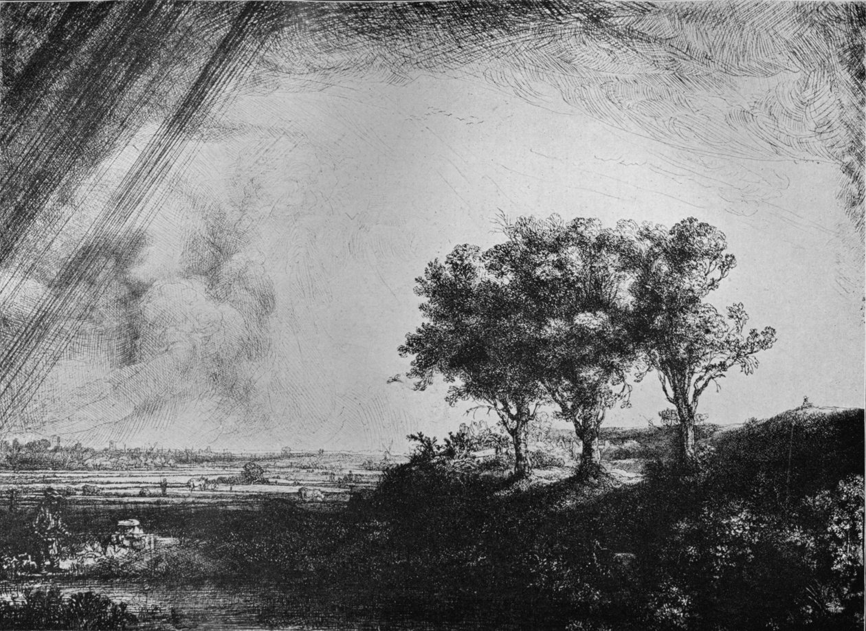 De tre trærne, 1643 av Rembrandt van Rijn