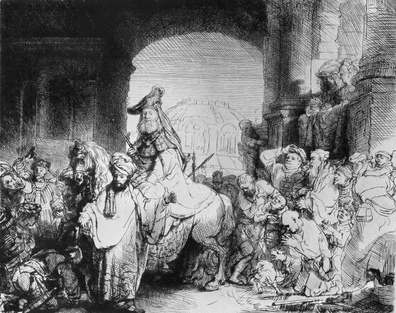 Mordekais triumf, ca. 1640 av Rembrandt van Rijn