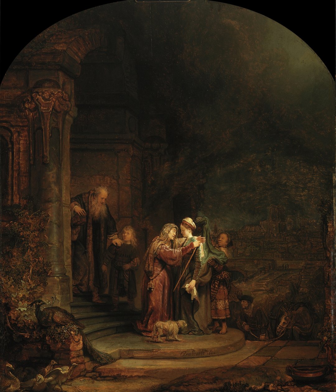 Besøket, 1640 av Rembrandt van Rijn