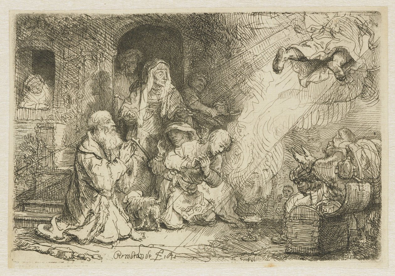 Engelen forlater familien til Tobias av Rembrandt van Rijn