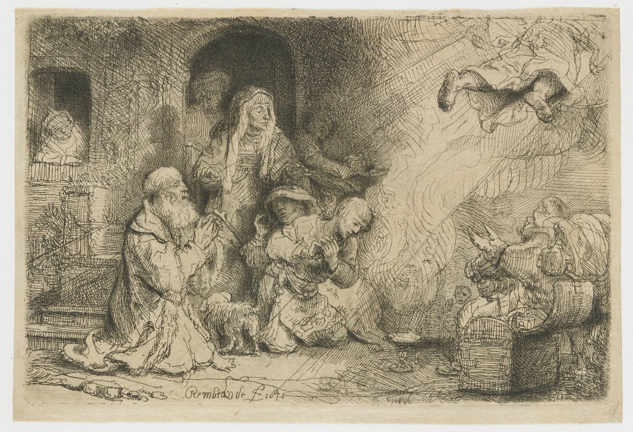 Engelen forlater familien til Tobias av Rembrandt van Rijn
