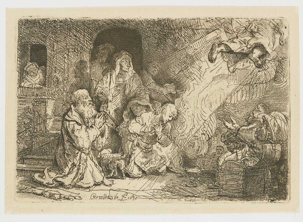Engelen forlater familien til Tobias av Rembrandt van Rijn