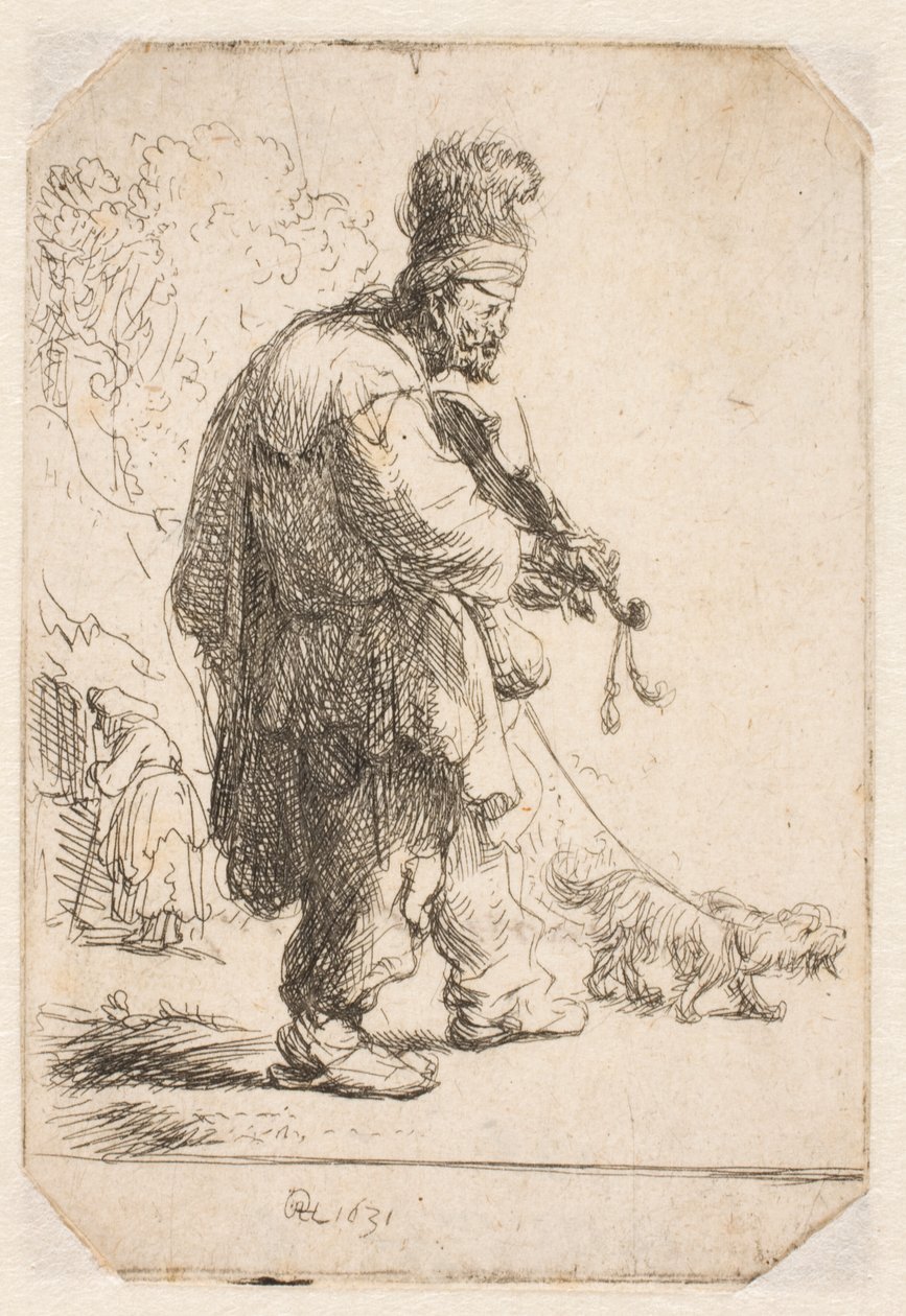 Den blinde fiolinisten av Rembrandt van Rijn