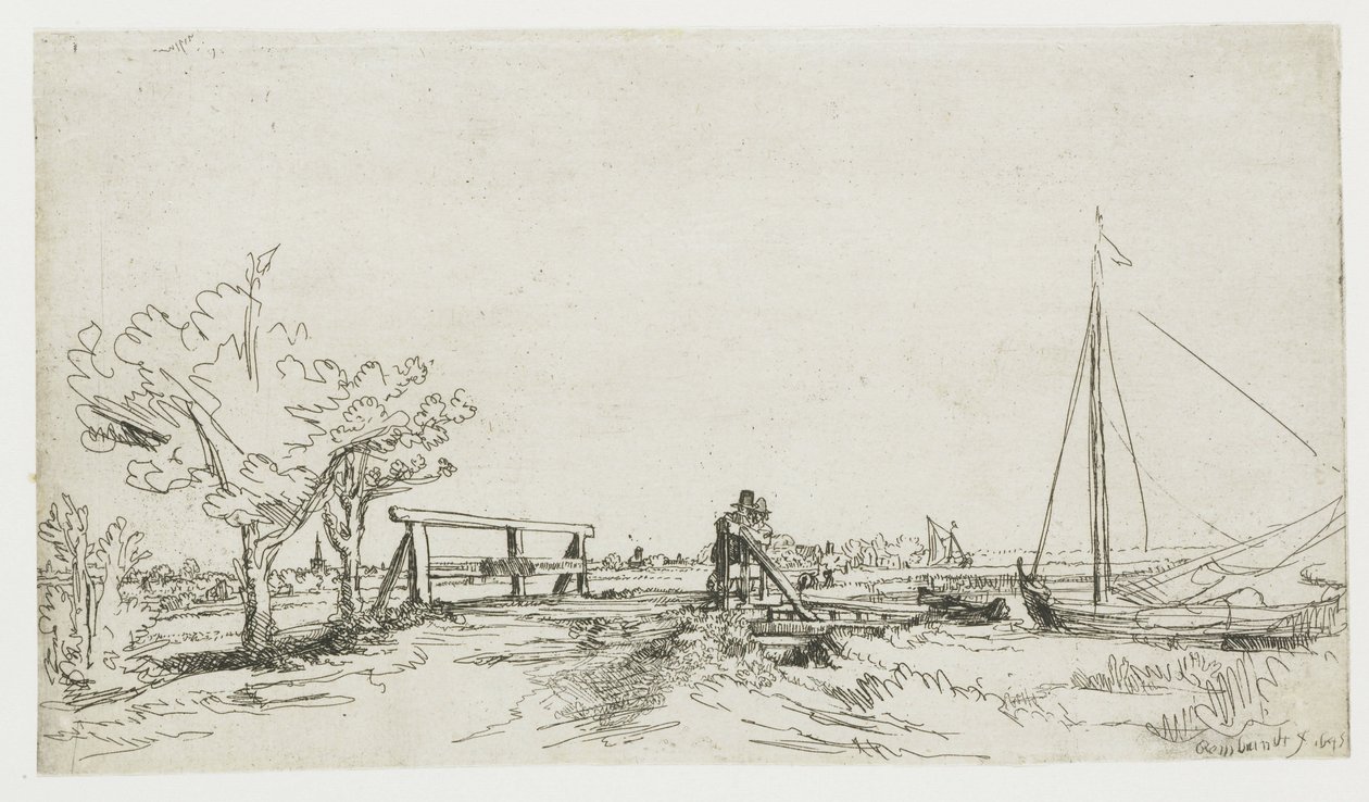 Broen ved Klein Kostverloren på Amstel av Rembrandt van Rijn